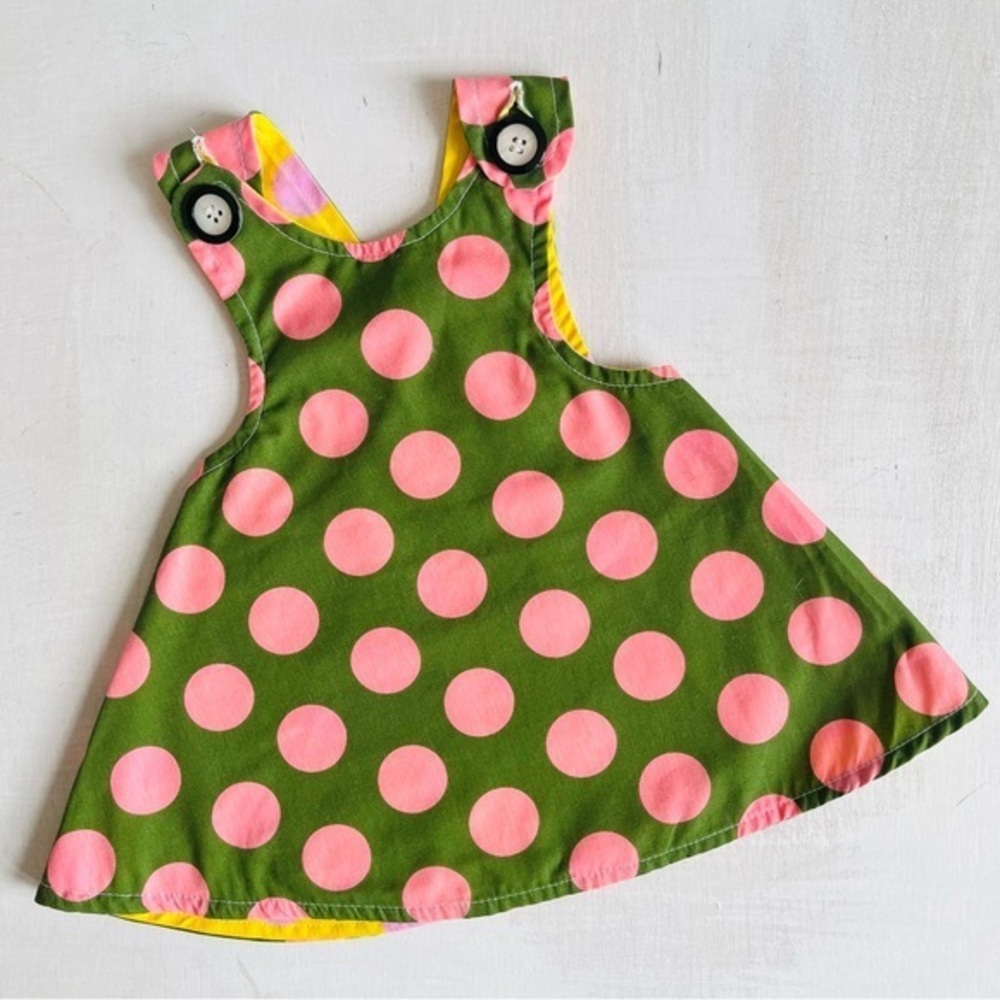 [Right Bank Babies] Reversible Polka Dot Baby Smock Dress